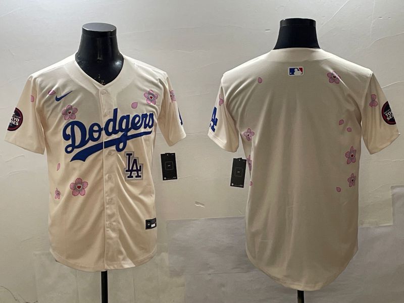Men Los Angeles Dodgers Blank Cream Sakura Edition 2025 Nike MLB Jersey style 6->san francisco giants->MLB Jersey